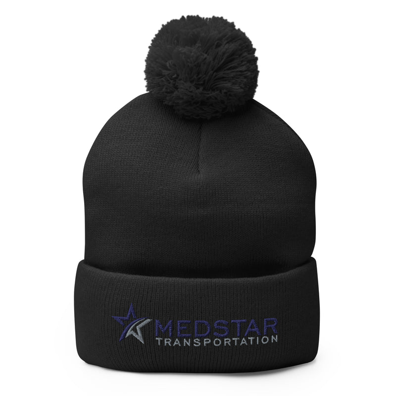 POM-POM BEANIE (MULTIPLE COLOR OPTIONS) - PUFF EMBROIDERY WITH COMPANY LOGO