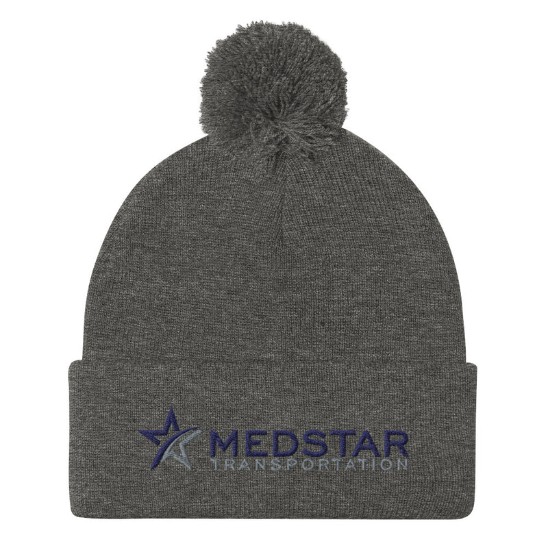 POM-POM BEANIE (MULTIPLE COLOR OPTIONS) - PUFF EMBROIDERY WITH COMPANY LOGO
