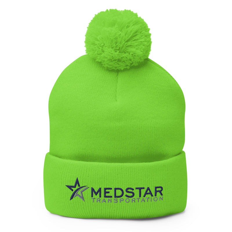 POM-POM BEANIE (MULTIPLE COLOR OPTIONS) - PUFF EMBROIDERY WITH COMPANY LOGO