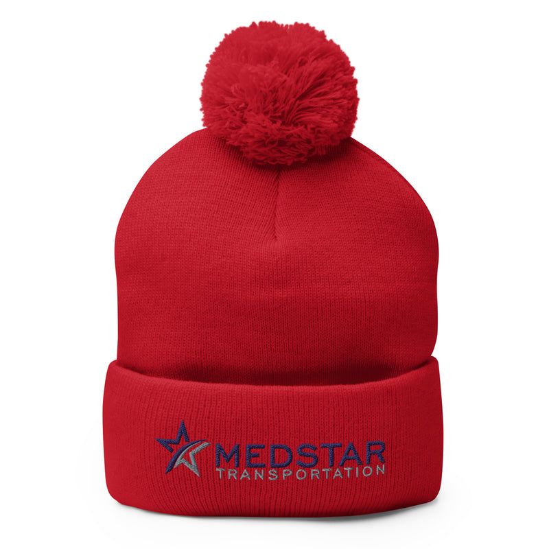 POM-POM BEANIE (MULTIPLE COLOR OPTIONS) - PUFF EMBROIDERY WITH COMPANY LOGO