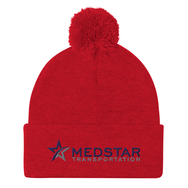 POM-POM BEANIE (MULTIPLE COLOR OPTIONS) - PUFF EMBROIDERY WITH COMPANY LOGO