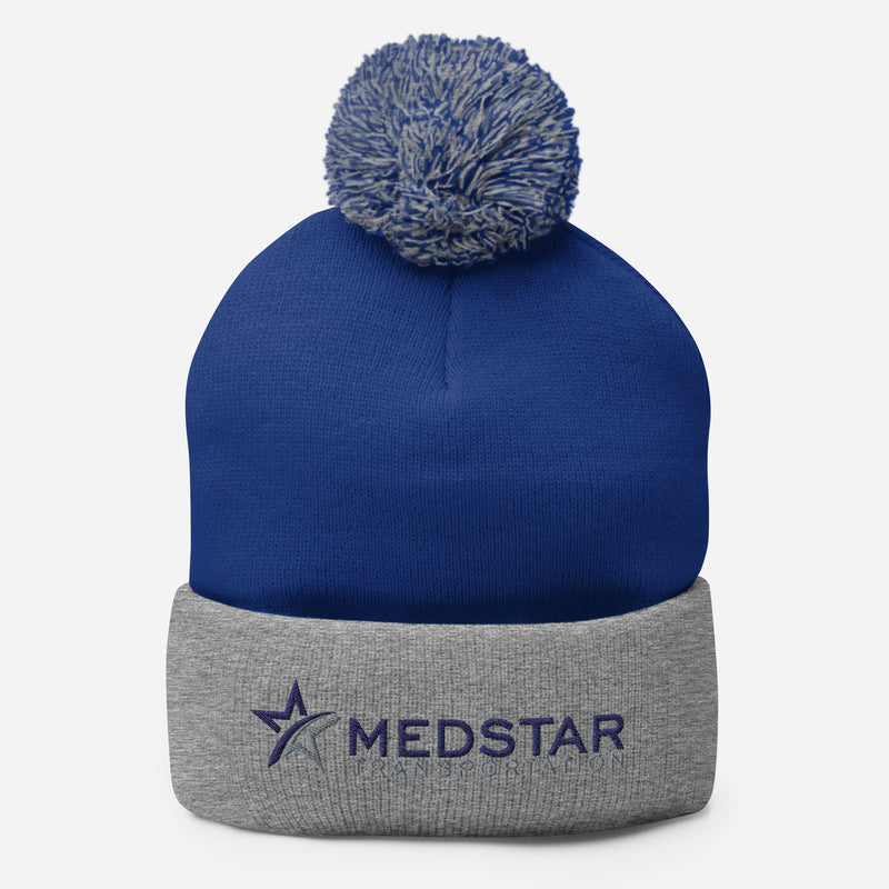 POM-POM BEANIE (MULTIPLE COLOR OPTIONS) - PUFF EMBROIDERY WITH COMPANY LOGO