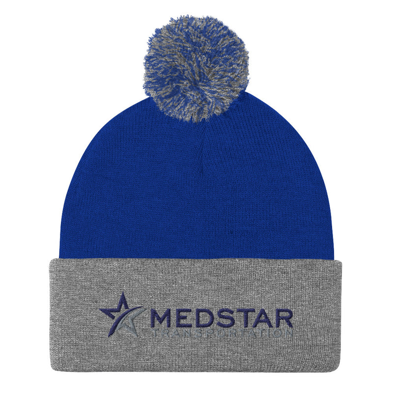 POM-POM BEANIE (MULTIPLE COLOR OPTIONS) - PUFF EMBROIDERY WITH COMPANY LOGO