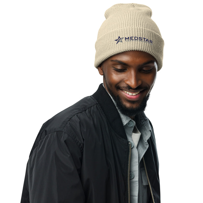 Waffle Beanie (Multiple Color Options) - Flat Embroidered With Company Logo