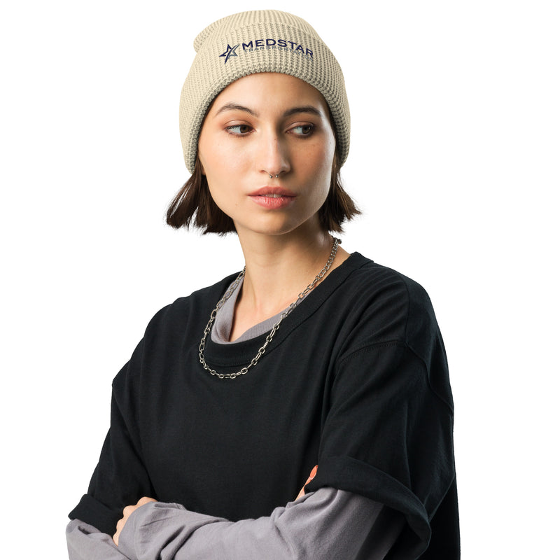 WAFFLE BEANIE (MULTIPLE COLOR OPTIONS) - PUFF EMBROIDERED WITH COMPANY LOGO