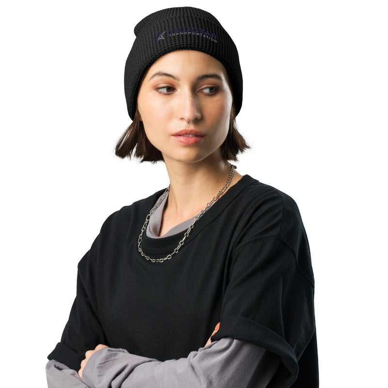 WAFFLE BEANIE (MULTIPLE COLOR OPTIONS) - PUFF EMBROIDERED WITH COMPANY LOGO