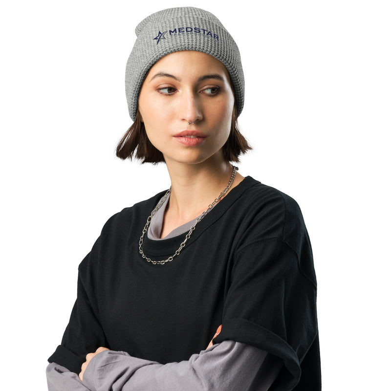 Waffle Beanie (Multiple Color Options) - Flat Embroidered With Company Logo