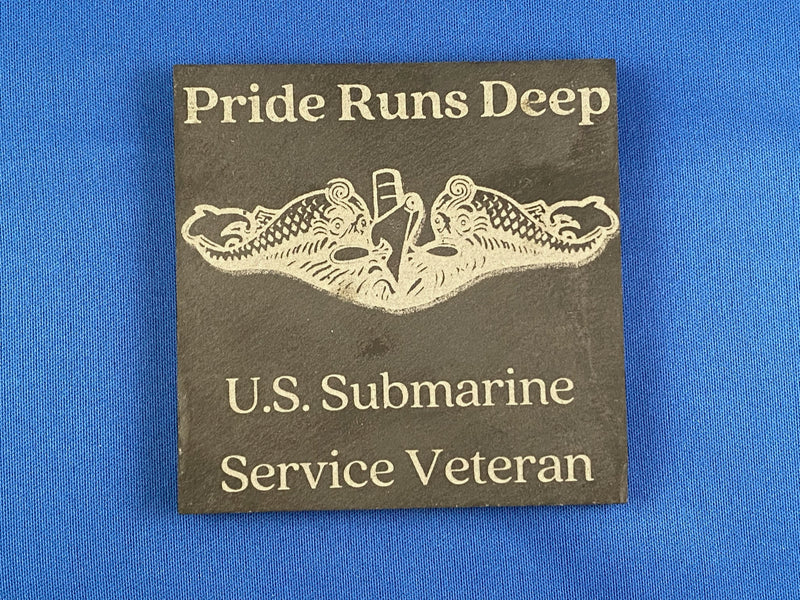 Slate Coasters with Holder - Naval Ships and Submarines