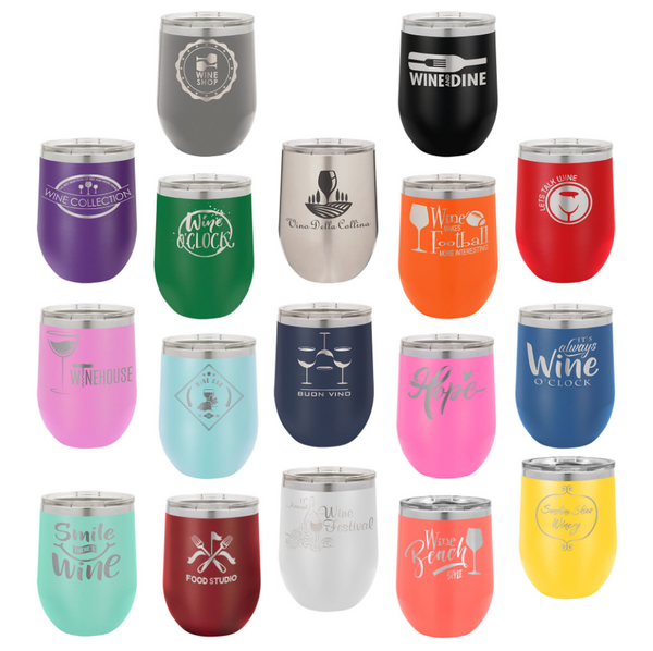 12oz/16oz Engraved Personalized Stemless Wine Tumblers