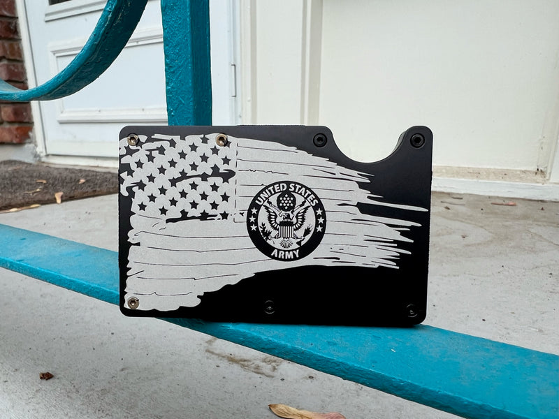 Personalized Metal/Wood Wallet with built in RFID Protection (Personalization Included in price!)