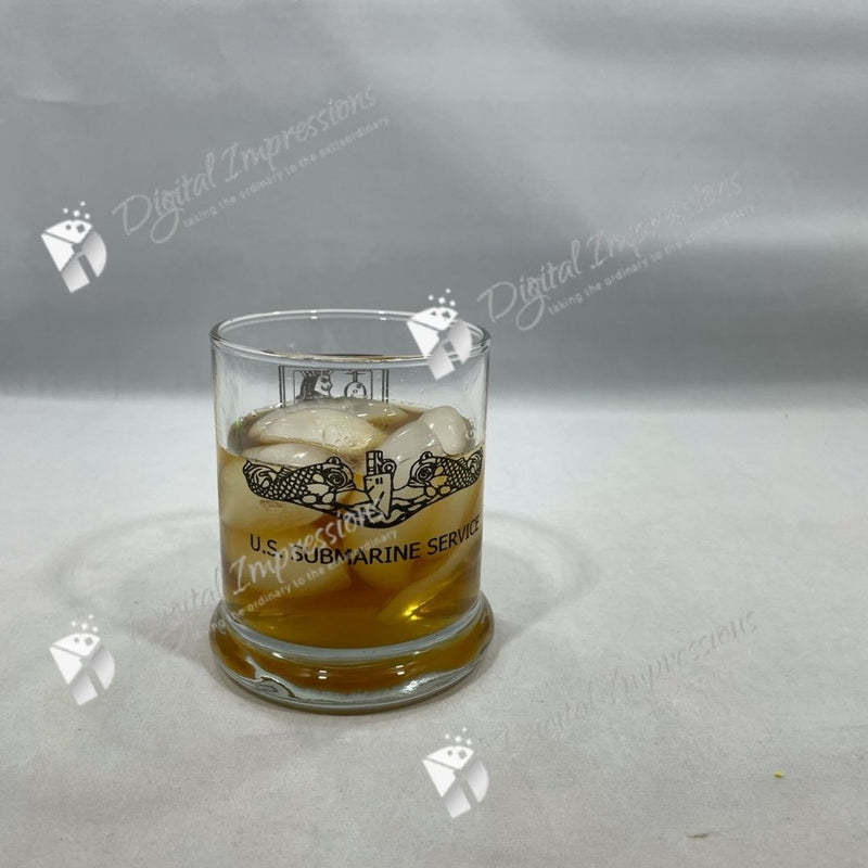 14oz Old Fashioned Glass with Naval Insignia