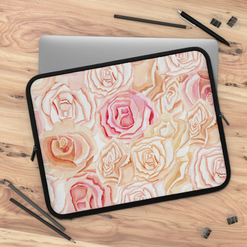 Laptop Sleeve - Floral with Pink & Red Roses