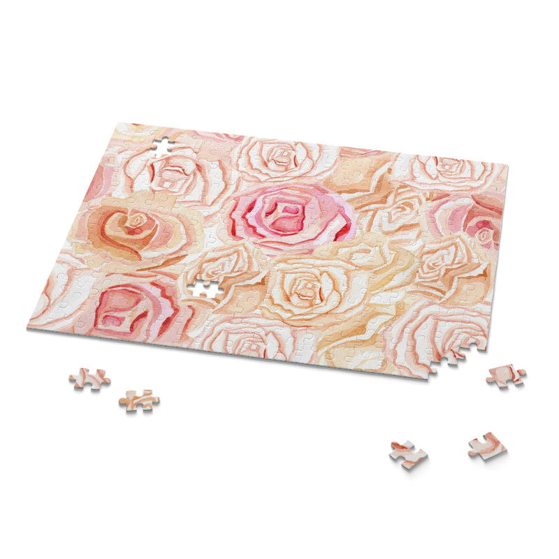 Puzzle (120, 252, 500-Piece) - Floral with Pink & Red Roses
