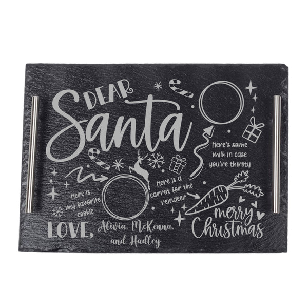 Custom Santa Cookie Plate | Christmas Eve Cookie Tray | Santa Cookie and Milk Platter | Santa Charcuterie Board