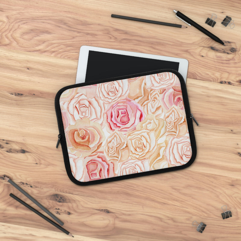 Laptop Sleeve - Floral with Pink & Red Roses