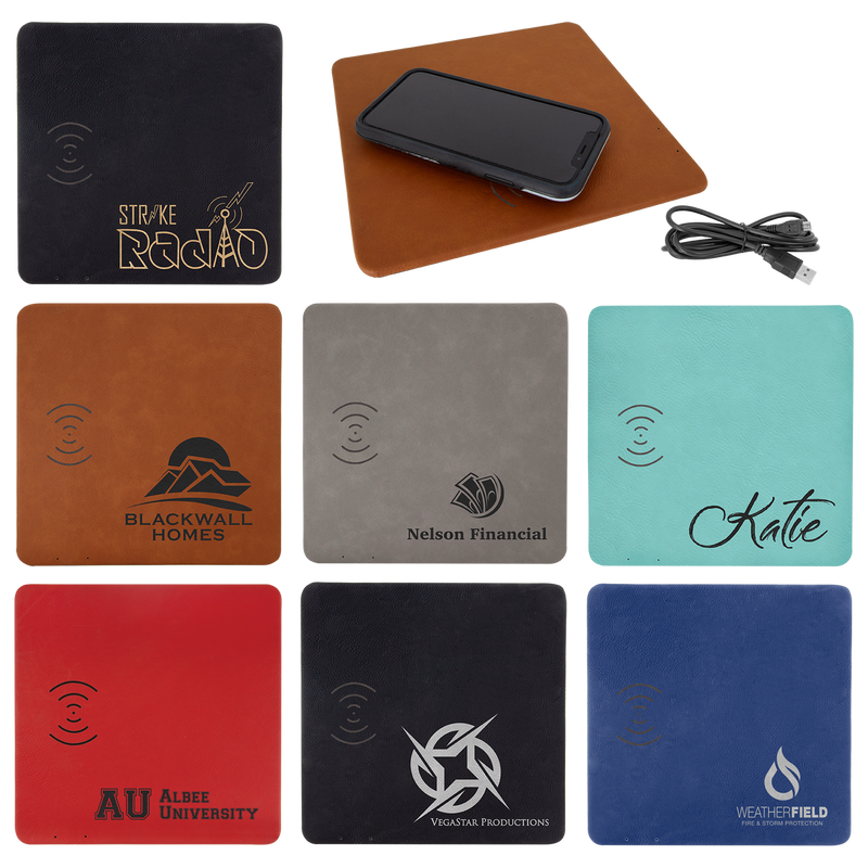 8 x 8 Customized Leatherette Phone Charging Mat (Multiple Colors)