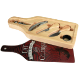 Wine Bottle Shaped Wine and Cheese 6-Piece Set