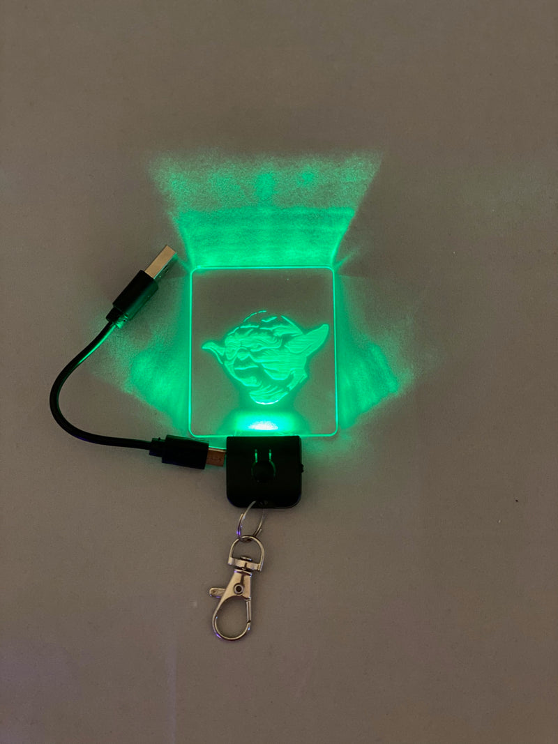7RGB LED Keychain with Engraved Acrylic