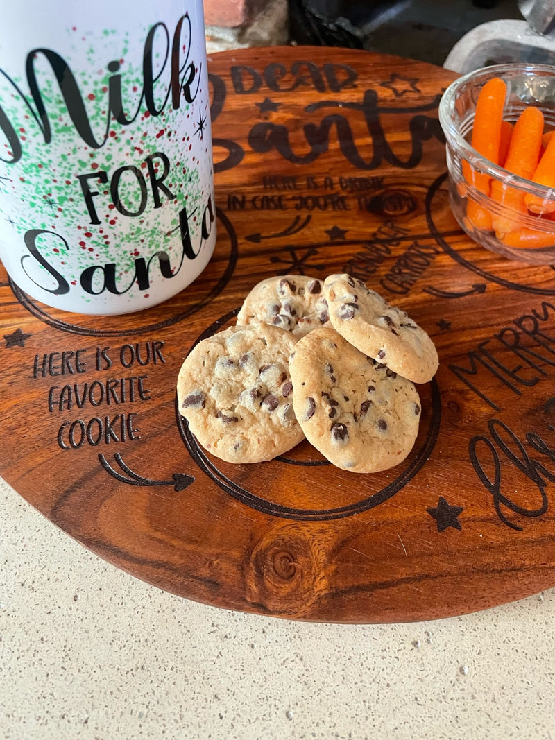 Custom Santa Cookie Plate | Christmas Eve Cookie Tray | Santa Cookie and Milk Platter | Santa Charcuterie Board