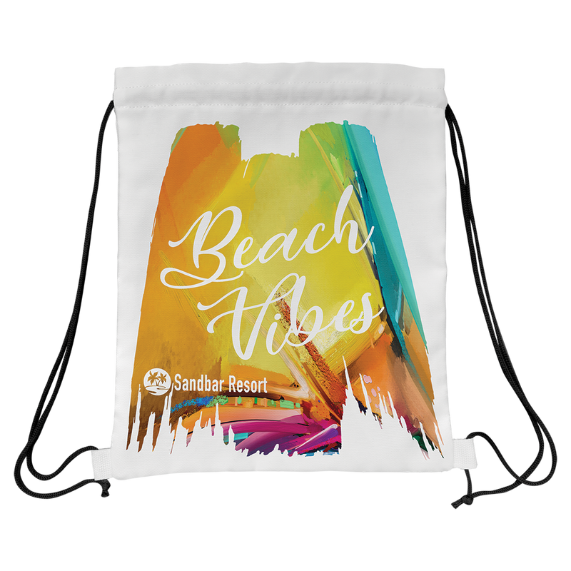 11 1/2" x 15" White Canvas Back Sack with full color customization included!