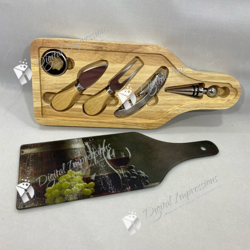Wine Bottle Shaped Wine and Cheese 6-Piece Set