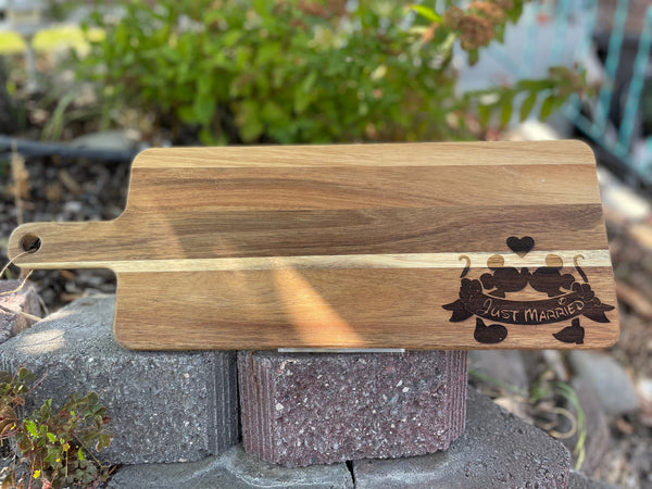 Wood Paddle Board - Just Married Mouse