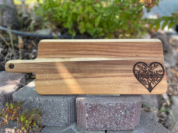 Wood Paddle Board - Love Heart